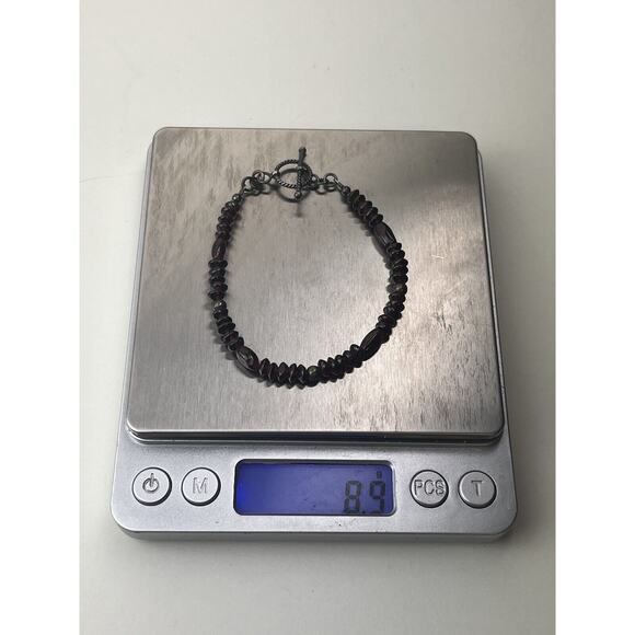 Sterling Silver Heart Pendant Amethyst Beaded Necklace 18" & Bracelet 7.5" Set - Picture 11 of 15